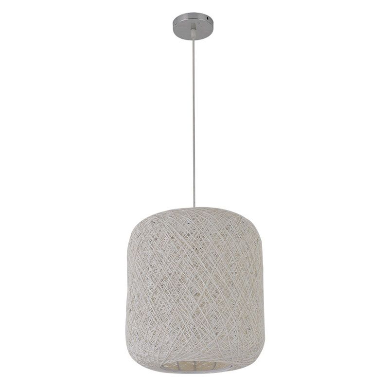 Plafond cylindre Lantern Chinois Style Rattan 1 Bulbe Restaurant Pendant