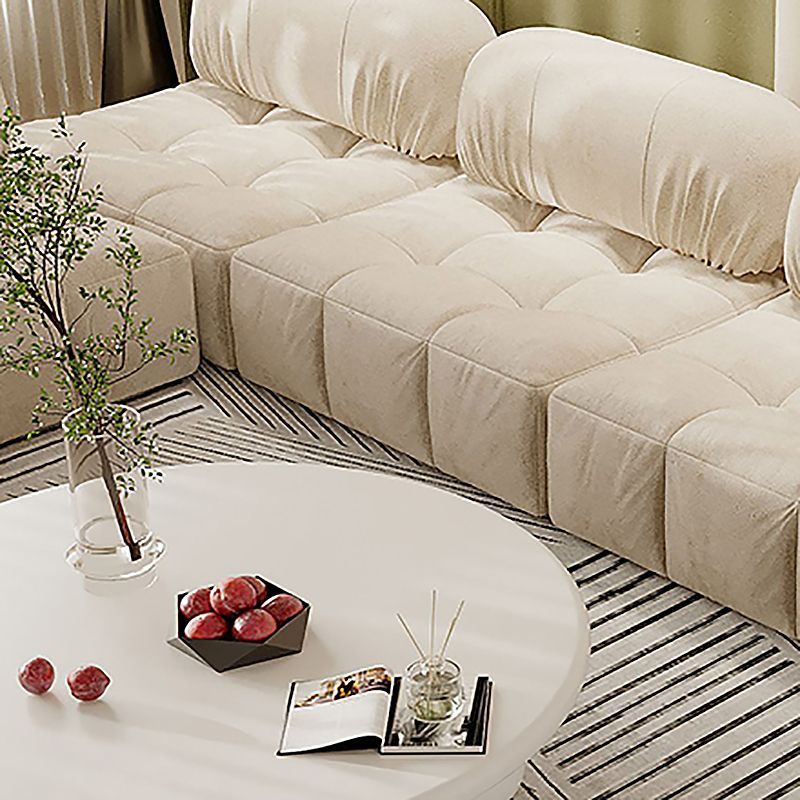 Solid Wood 4 Legs Coffee Table Round Modern Minimalist Coffee Table