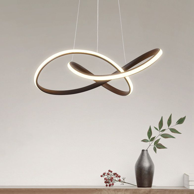 Modern Artistic LED Linear Pendant Light Aluminium Hanging Lamp with Silicone Shade