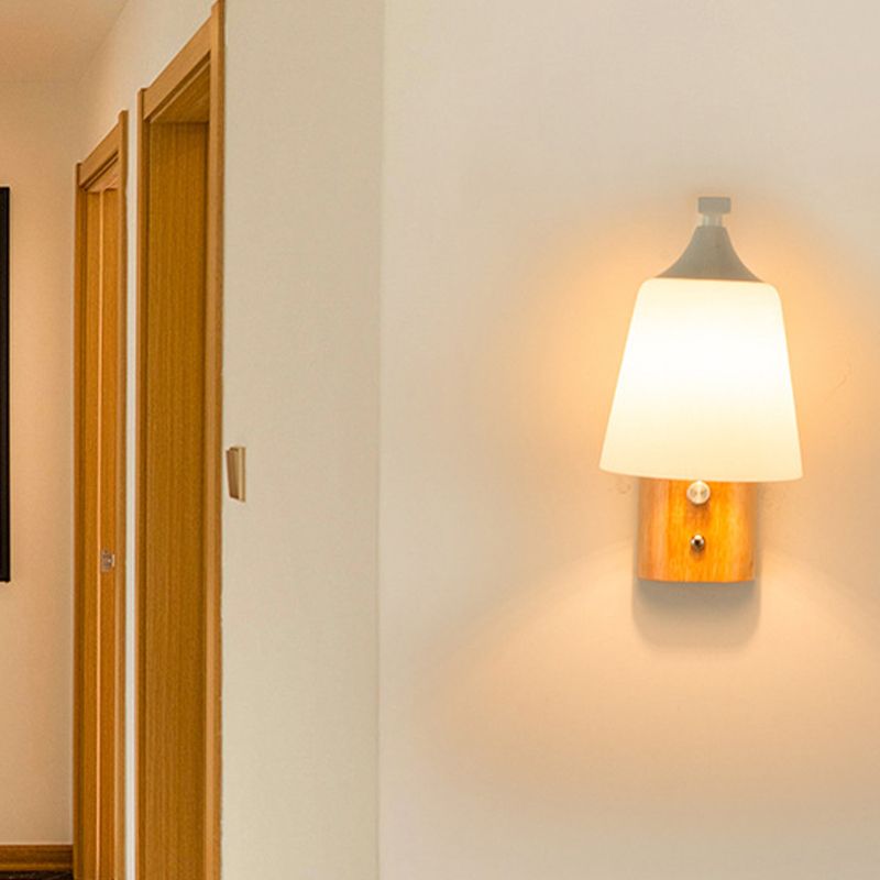 Glass Wall Light Fixture Modern Style Wall Lamp for Living Room