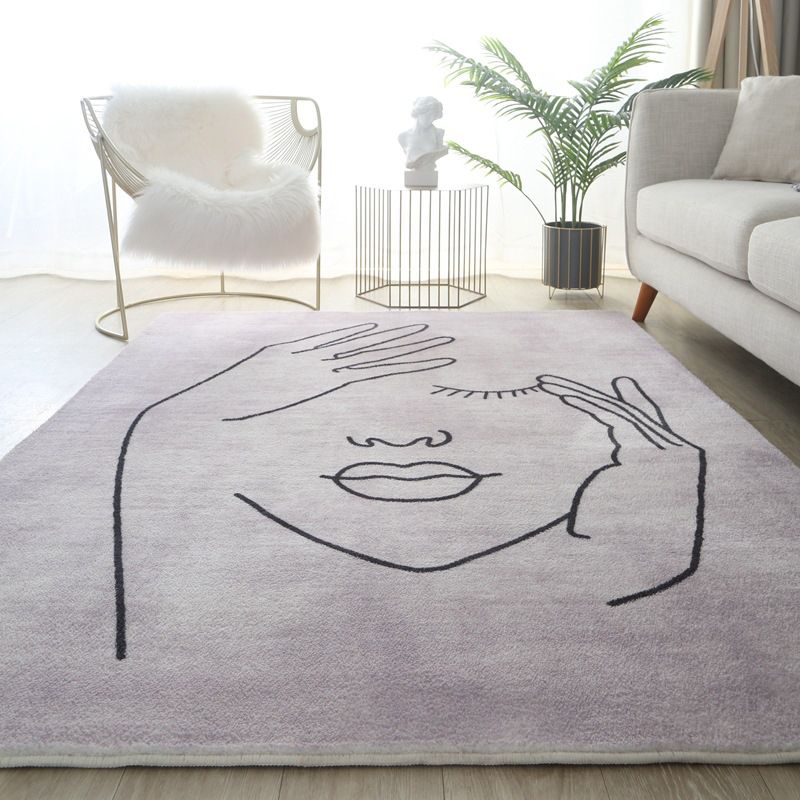 Tapis moderne moderne rose clair tapis en grume de couleur