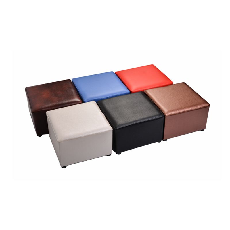 Modern Solid Color Pouf Standard Square Stain Resistant Cube for Living Room