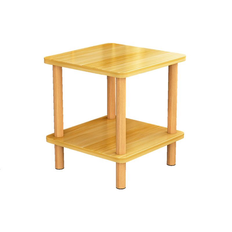 Contemporary Wooden Living Room Side Table 2-Tier with Storage