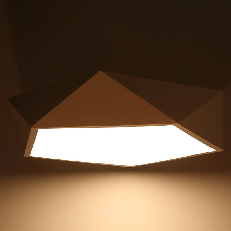 Lámpara de techo LED concisa y moderna, montaje empotrado geométrico de hierro lacado con pantalla acrílica