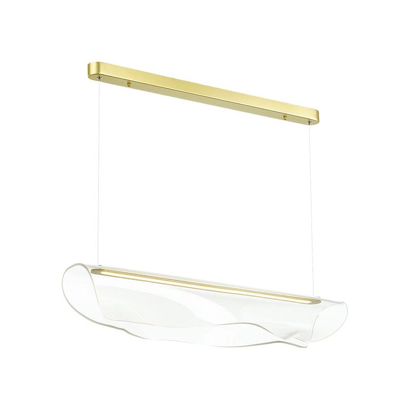 Contemporary Hanging Light Acrylic Island Light Fixture in Gold for Dining Room