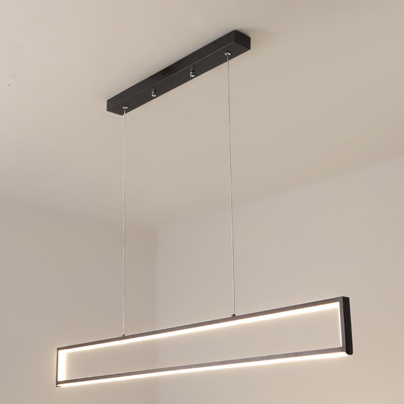 Rectangle Shape Island Pendant Contemporary Style Metal 1 Light Pendant Lighting Fixture