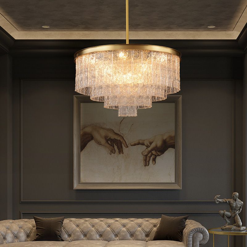 Luz de lámpara de múltiples niveles contemporáneas lámparas de araña colgantes de vidrio para cafetería