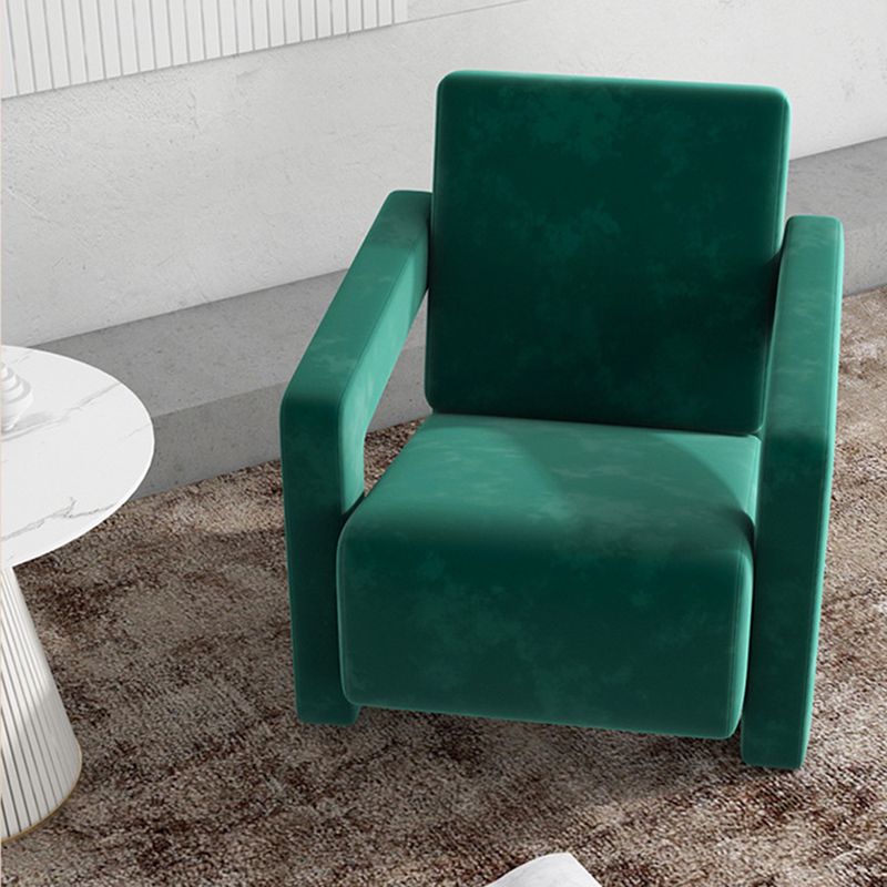 Contemporary 27.56"Wide Velvet Fixed Back Sponge Square Arm Chair