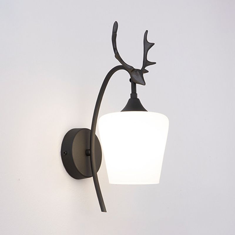 Moderne Glaswandleuchter 1 Kopf Metall -Geweihen -Wandmontage Leuchte für Wohnzimmer