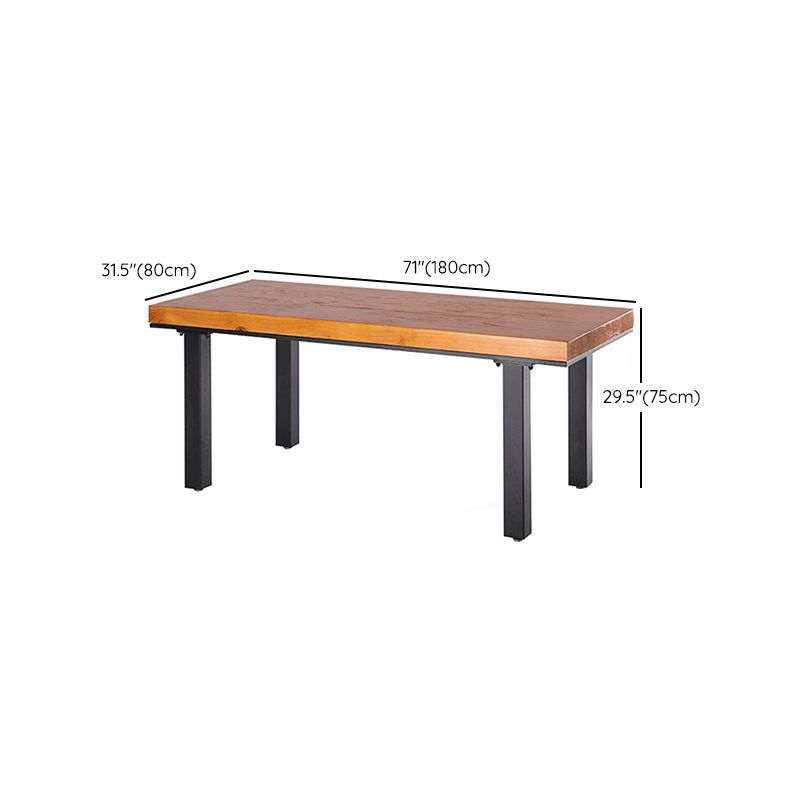 Industrial Pine Wood Table Rectangle 4 Legs Base Dining Table for Kitchen