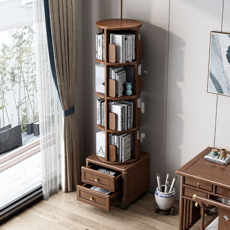 Minimalistic Wooden Accent Chest Living Room Chest with Shelves in Dark Brone