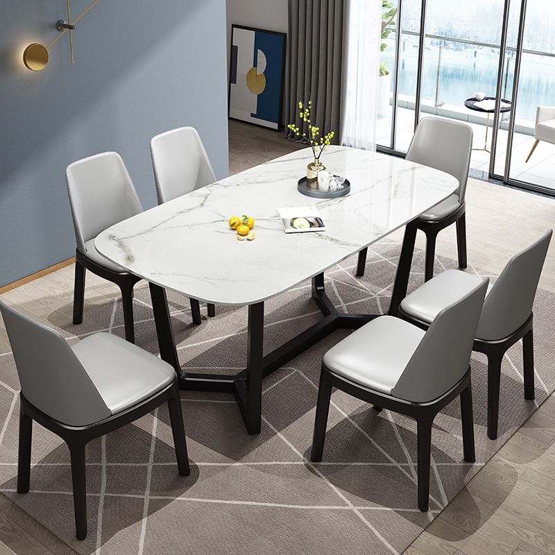 Juego de sillas escandinavas de madera de caucho, silla de comedor lateral con respaldo macizo (juego de 2)
