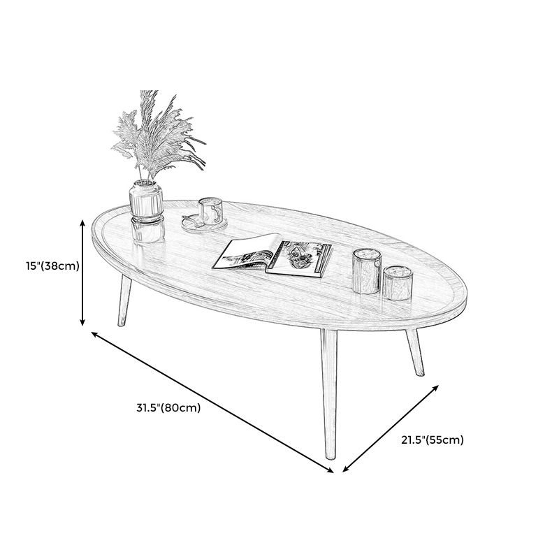 Modern Tray Top Coffee Table Wooden 3 Legs Cocktail Table for Home