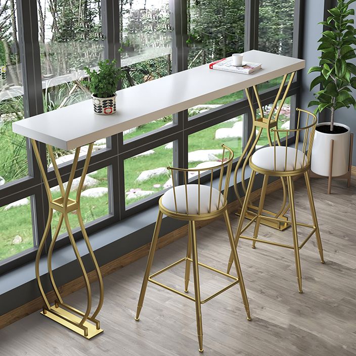 Glam Metal Barstool Plastic Counter Stool in Matte Finish for Indoor