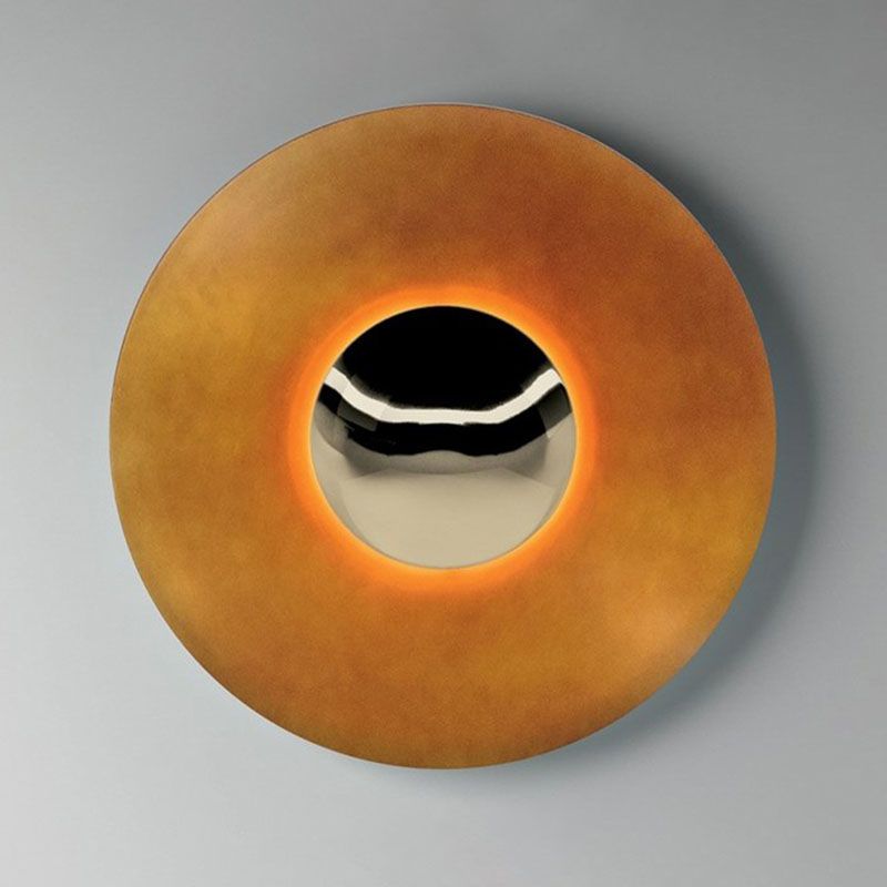 1-Light Contemporary Iron Wall Sconce Circle Wall Light Lamp for Bedroom