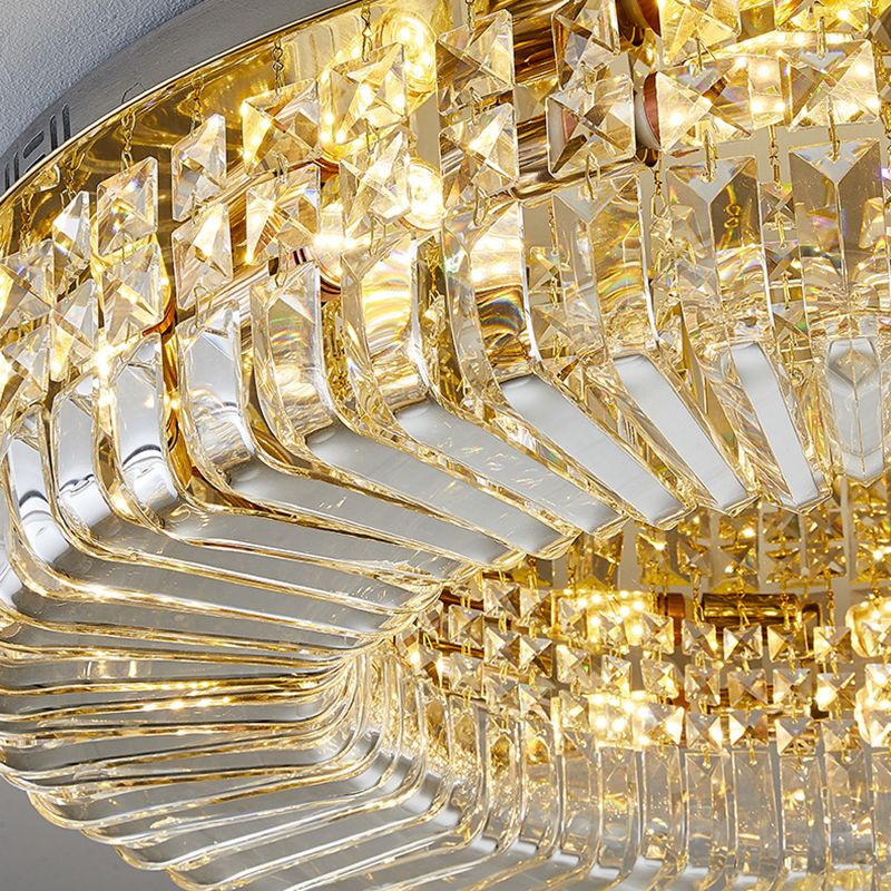 Modern Crystal Ceiling Light Simple Flush Mount Light Fixture for Bedroom