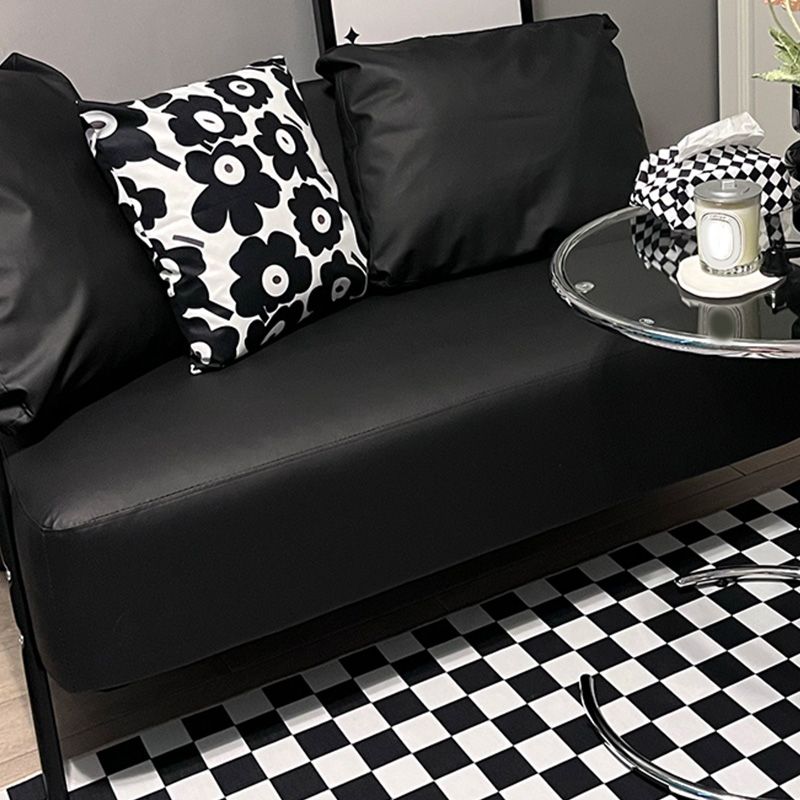 Metal Sofa with Bolster Pillows Contemporary with Four Legs Seating