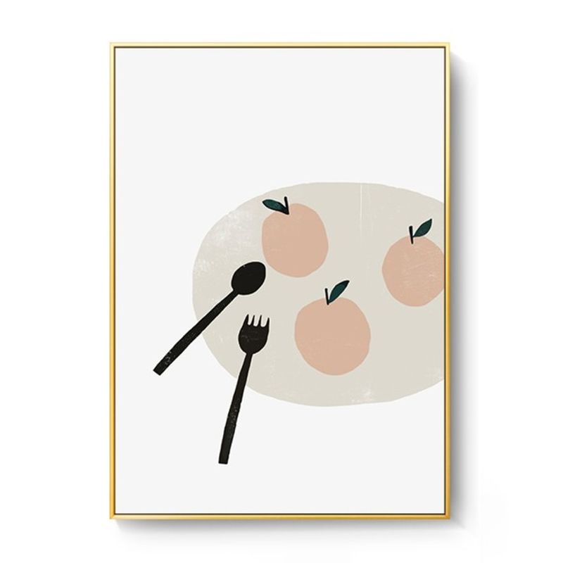 Heller nordischer Kunstdruck „Ein Teller Obst“ auf Leinwand für die Heimdekoration