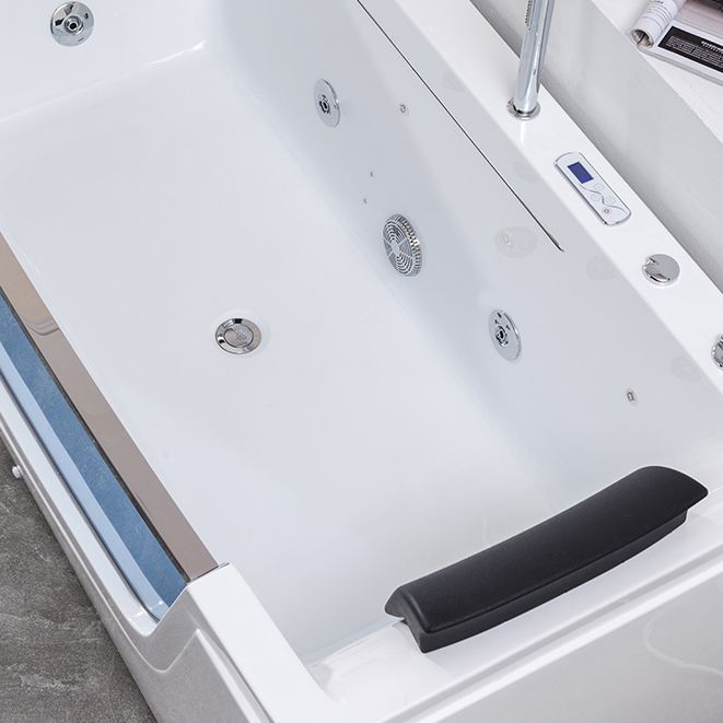 Stand Alone White Bathtub Acrylic Rectangular Modern Center Bath