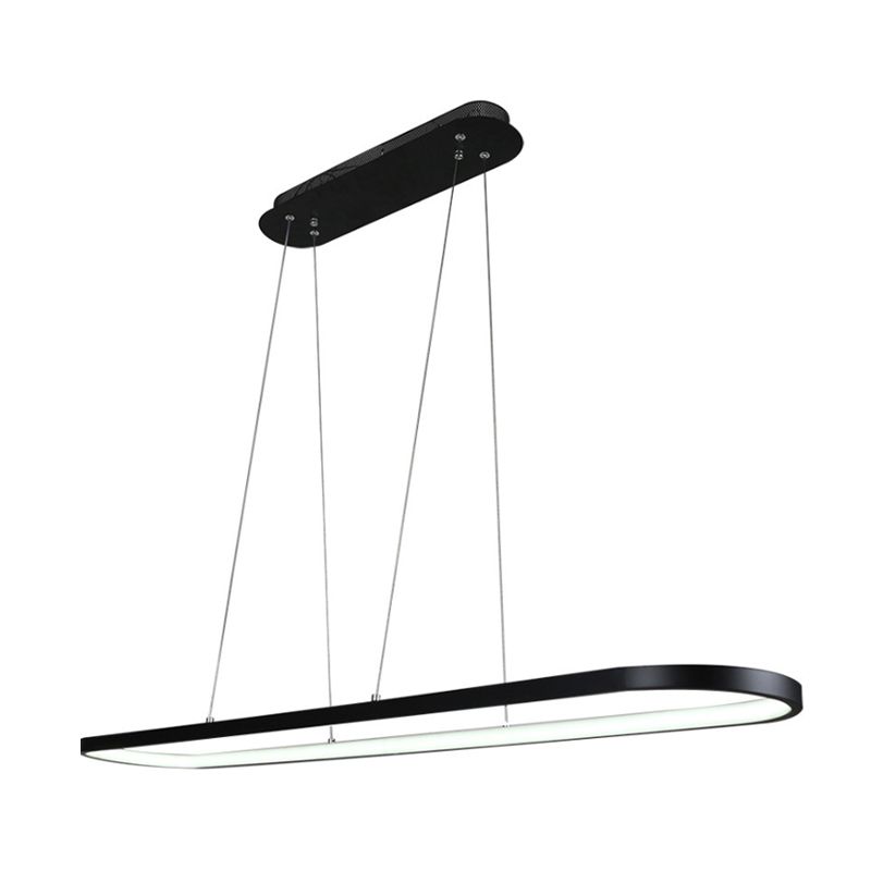 Simplicità del ciondolo a goccia ovale acrilica 27 "/35.5"/47 "Luce a traffico a trazione in bianco/nero a LED sul tavolo in tavola calda/bianca/telecomandata