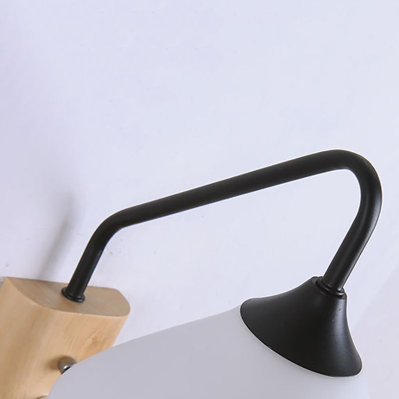 Wood 1 - Light Wall Sconce , Cone Shade Metal Wall Armed Sconce