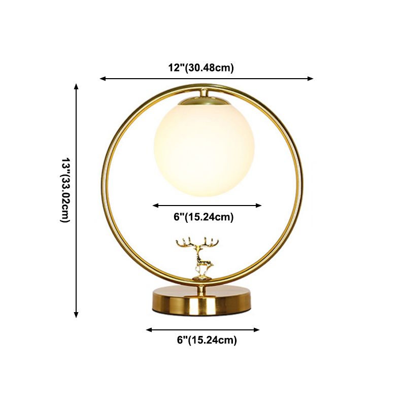 Lampade da tavolo notturno moderna Sfera vetro 1 lampada da comodino leggero in oro per camera da letto