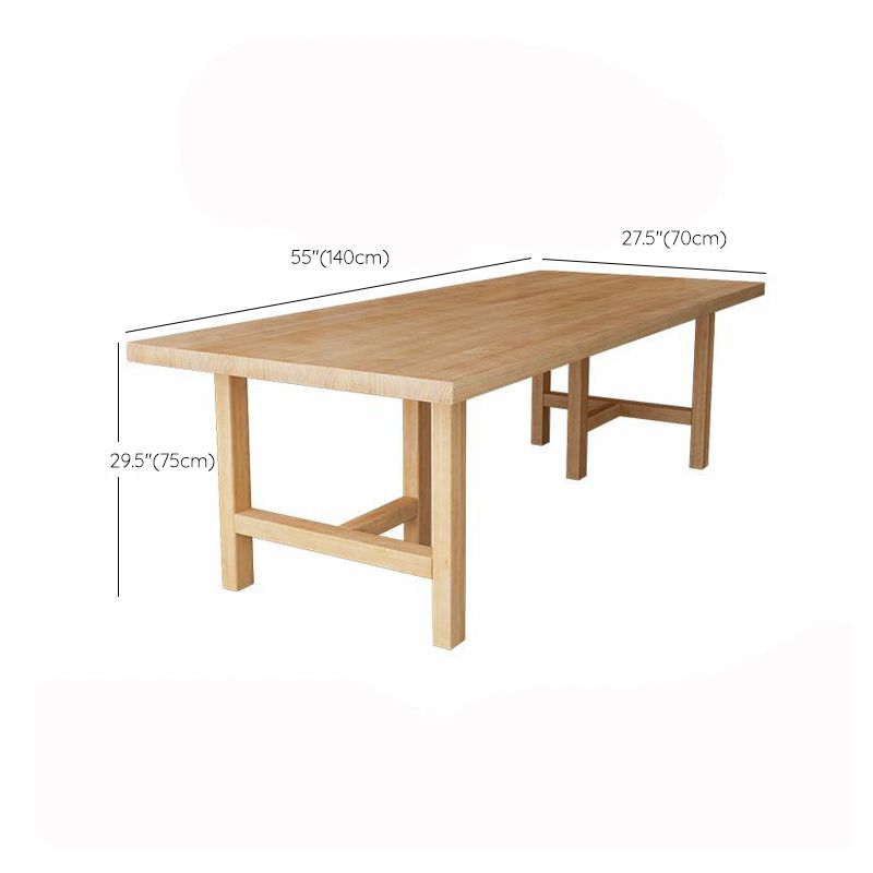Glam Dining Table Wooden Rectangle Table with Wooden Legs for Home Use