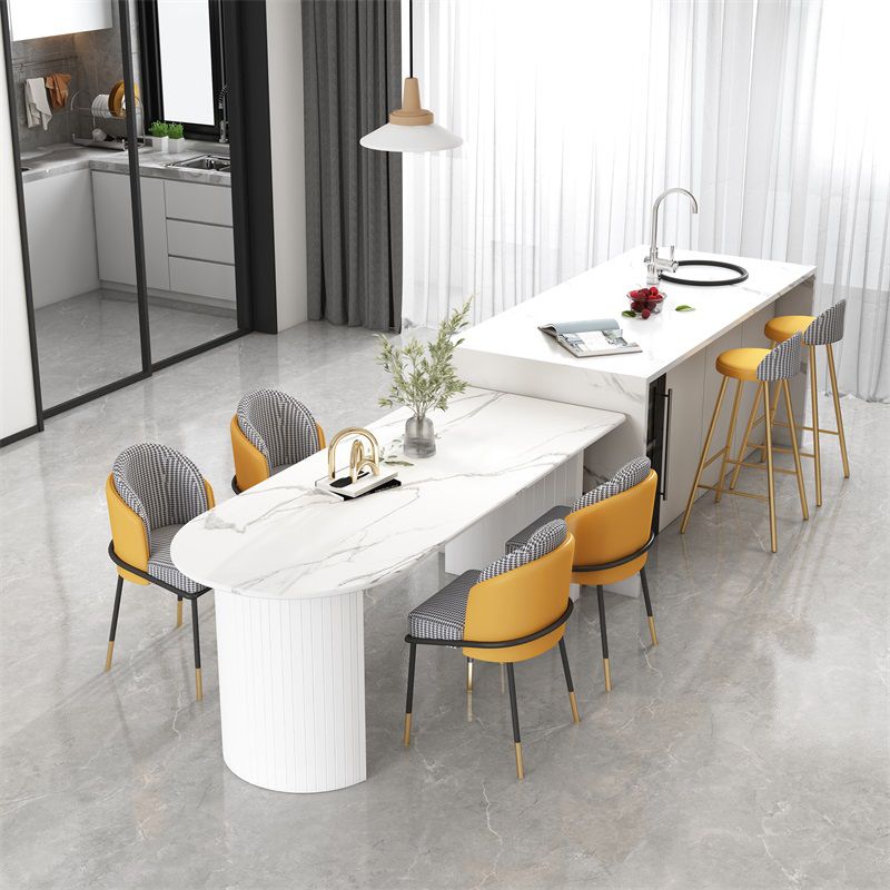 Sintered Stone Dining Table White Modern Dining Table for Kitchen