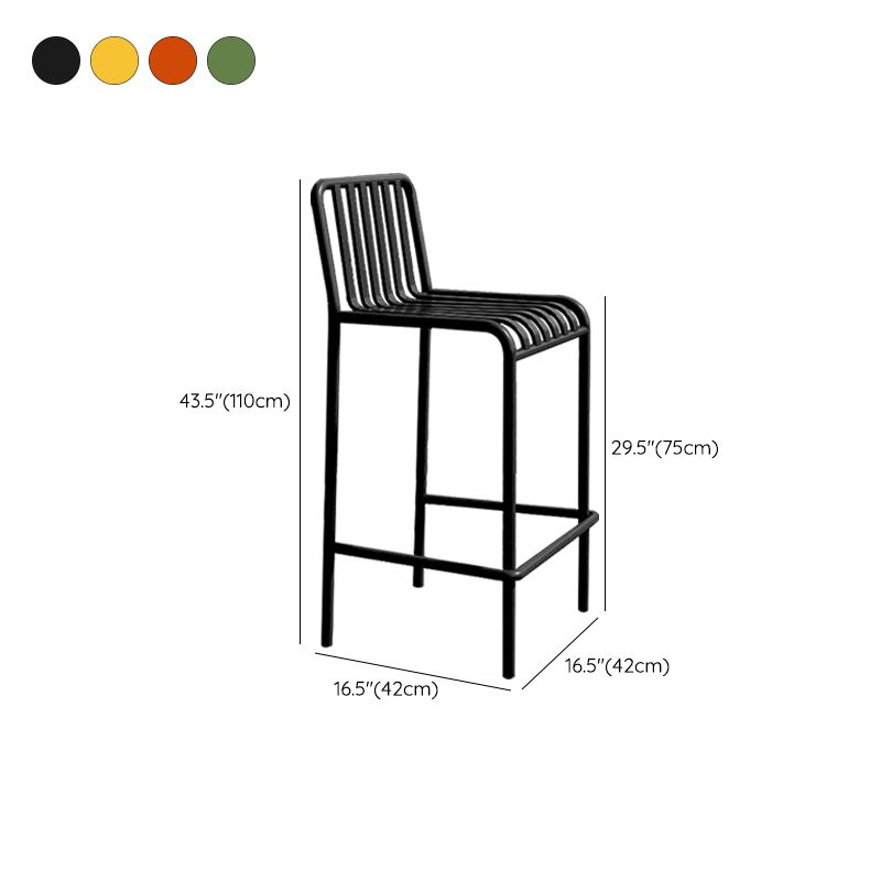 Industrial Armless Bar Stools Metal Dining Stool with Footrest