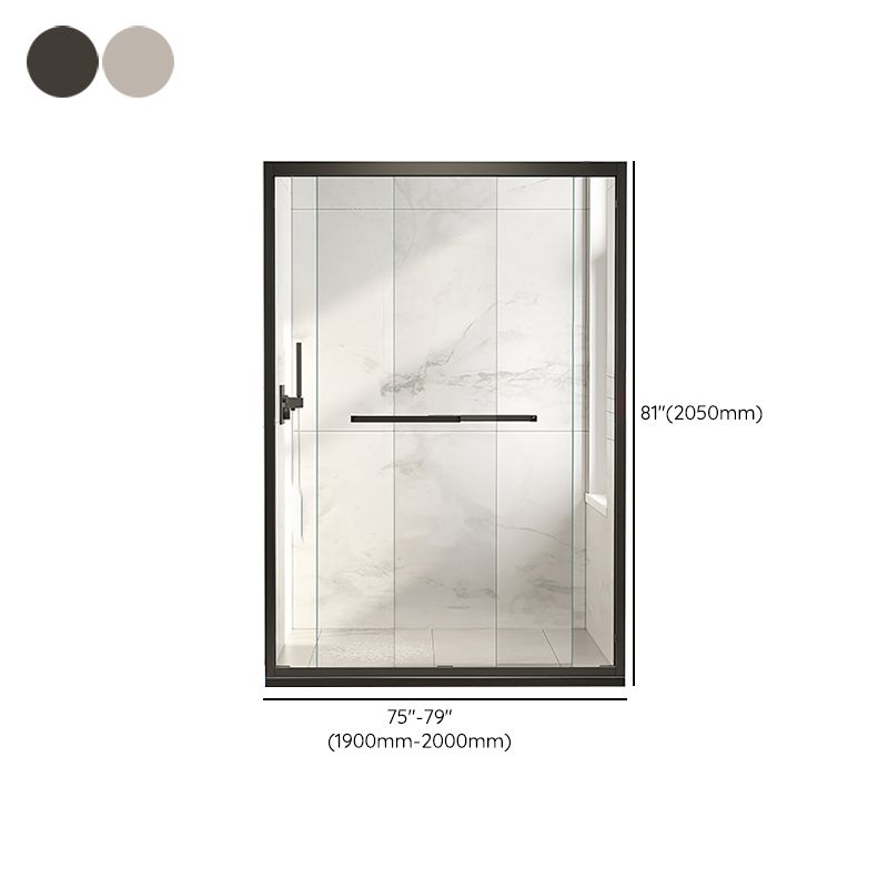 Single Sliding Semi-Frameless Shower Door Silver Clear Shower Doors