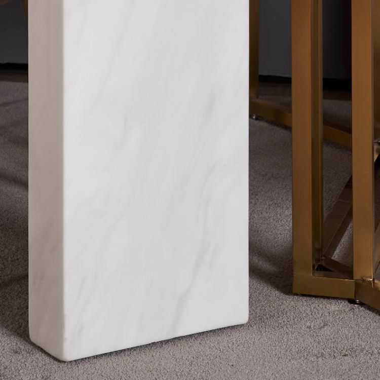 Glam Style Sintered Stone Dining Table with White Rectangle Shape Table for Home Use