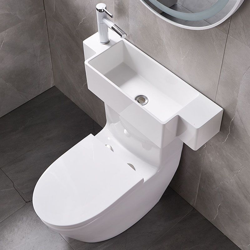 Contemporary Toilet Bowl Wall Mount One-Piece Toilet Flush Toilet (Faucet not Included)