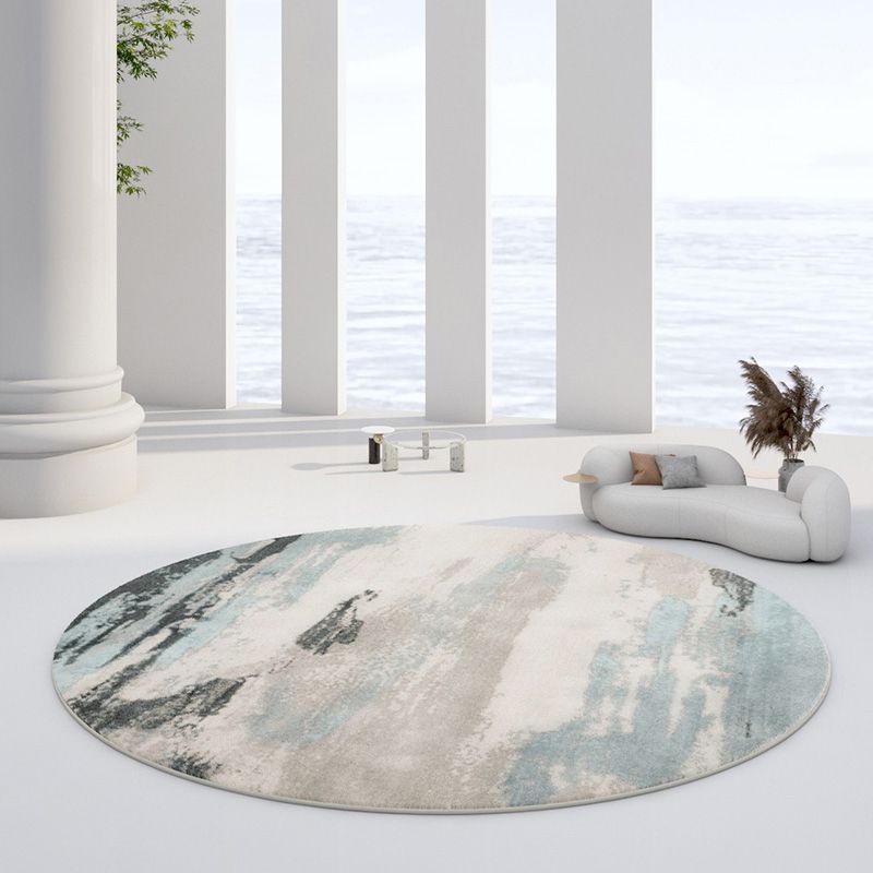 Tapis de zone aquarelle panaché, tapis chiné décontracté, rond, lavable, pour la décoration de la maison