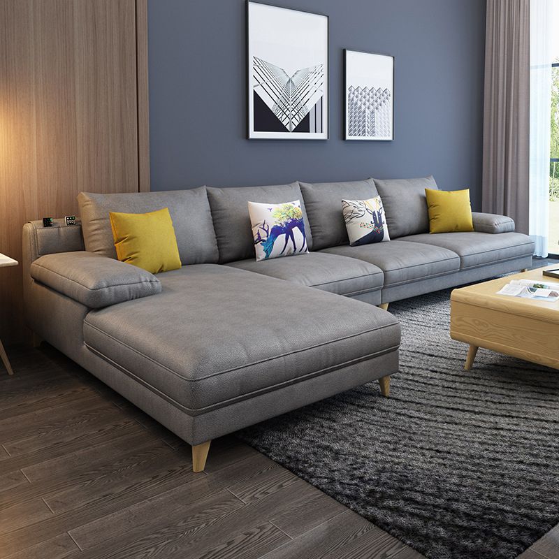 Pillow Top Arm Sectional with Storage Stain-resistant Faux Leather Sectional