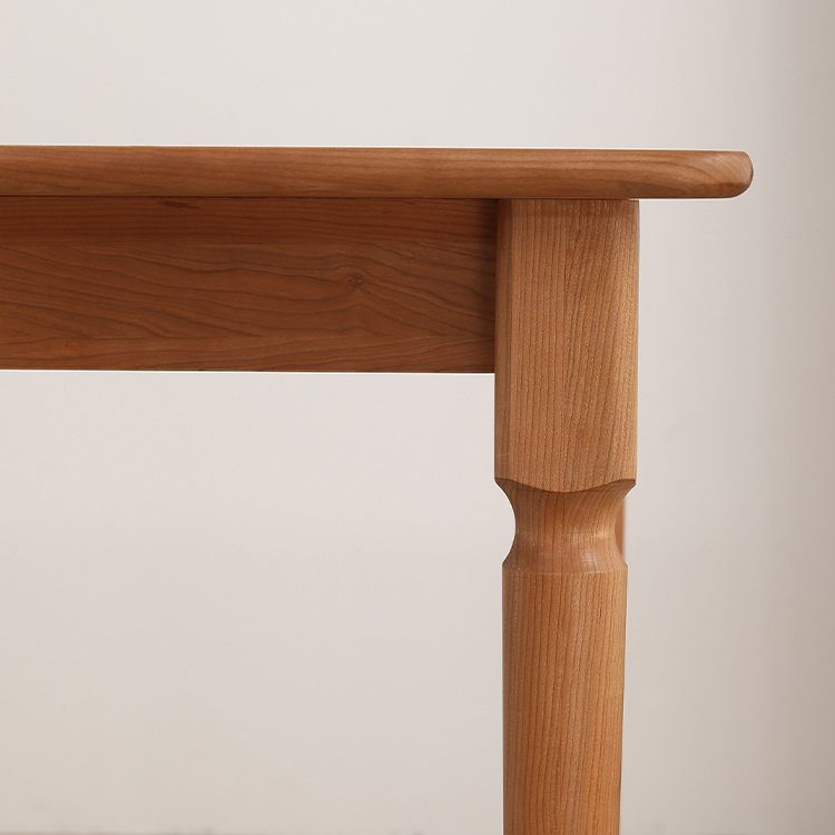 Table à manger rectangulaire moderne en bois massif de cerisier avec 4 pieds pour restaurant