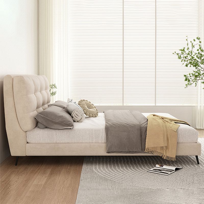 Contemporary Standard Bed with Rectangle Upholstered Headboard