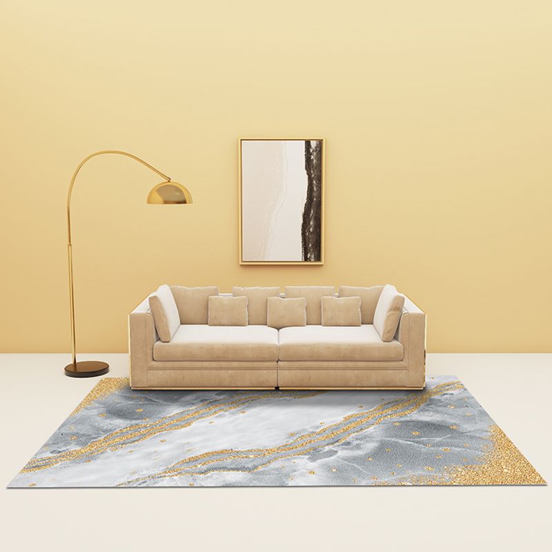 Color Mixed Luxury Area Carpet Polyester Color Blooming Indoor Rug Washable Carpet for Living Room