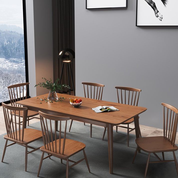 Modern Ash Wood Table for Restaurant Rectangle Dining Table with 4 Legs