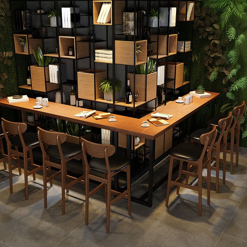 Industrial Wooden Counter Height Stools Bar Footrest Stool for Indoor