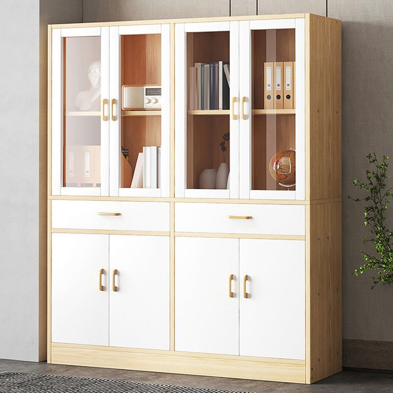 Urban Vertical Standard Bookcase Manufactured Wood Bookshelf with Doors