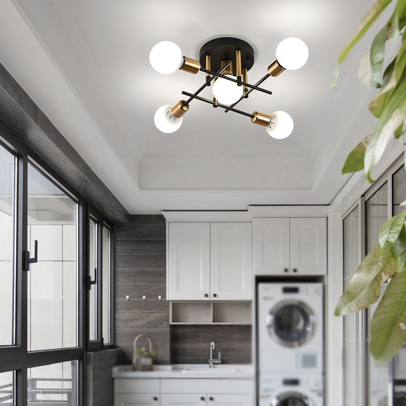 Nordic Style Iron Ceiling Lamp Adjustable Ceiling Light for Living Room