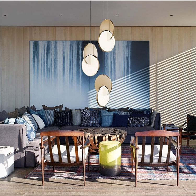 LED -Schlafzimmer Anhänger Beleuchtung Vorrichtung zeitgenössischer Stil Anhänger Lichtkit mit Kreis Metallschatten