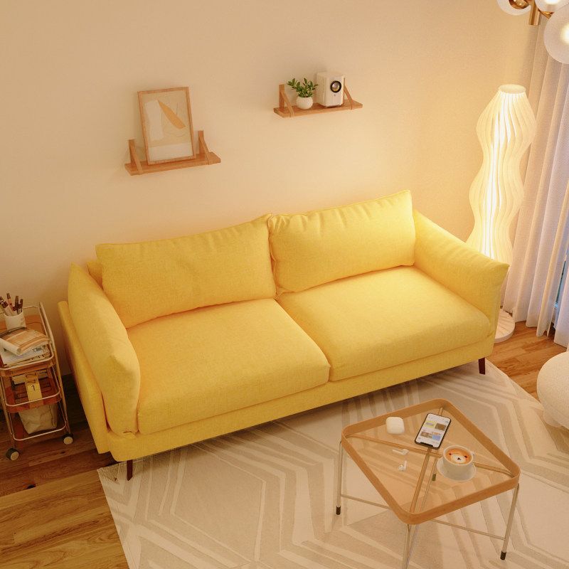 Contemporary Sewn Pillow Back Sofa with Pillow Top Arm for Apartment
