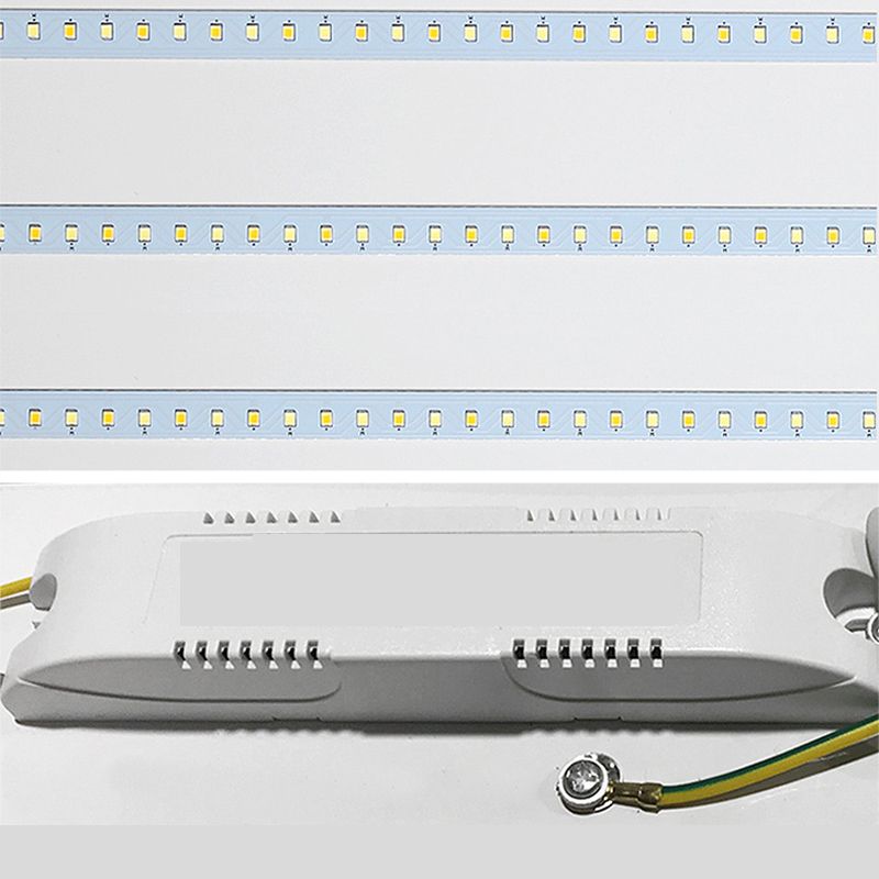Lampade da soffitto rettangolari in metallo con montaggio a incasso. Lampade da incasso per ufficio moderne