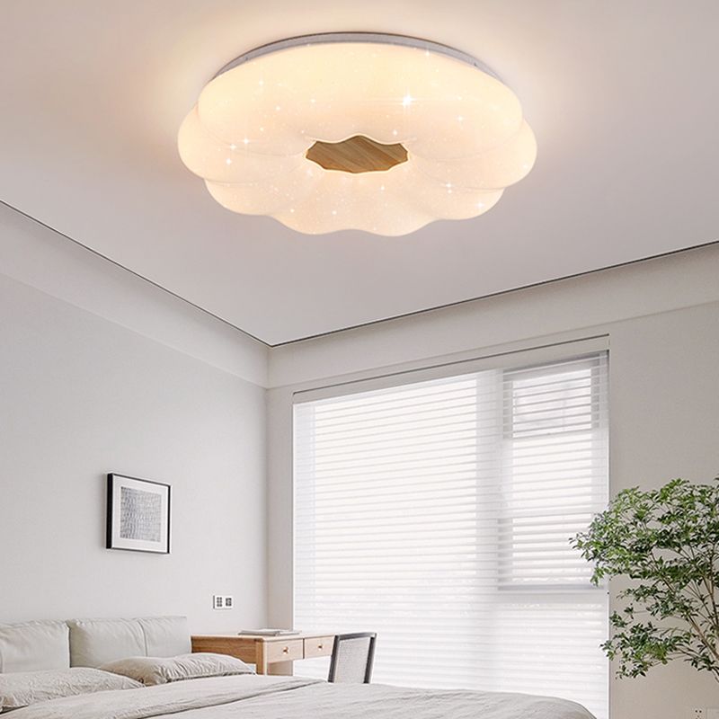 Nordic Ceiling Light Fixture Wooden LED Flush Mount for Bedroom