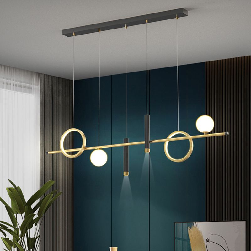 Linear Island Lighting Modern Metal Hanging Lights for Dining Room