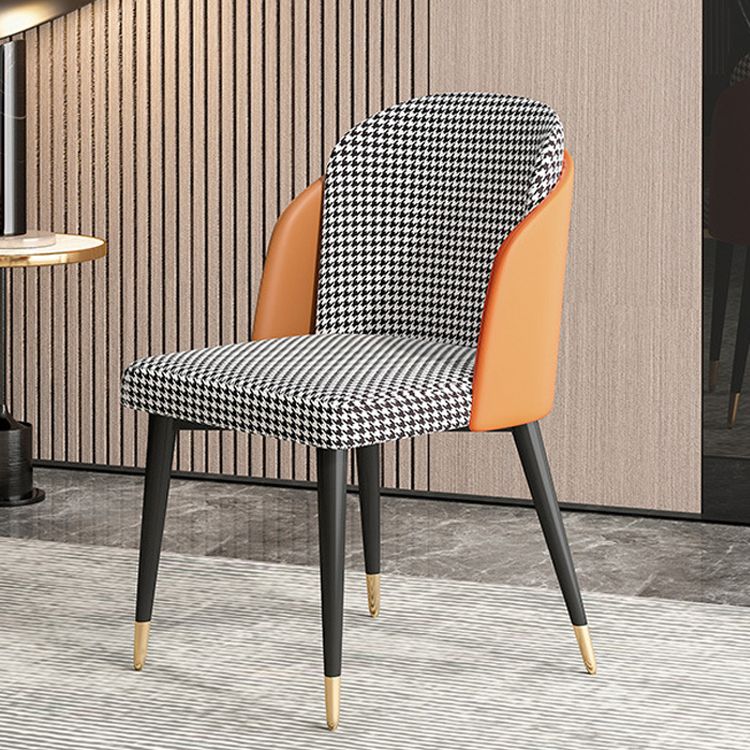 Nordic Style Upholstered Side Chairs Solid Back Armless Dining Chair