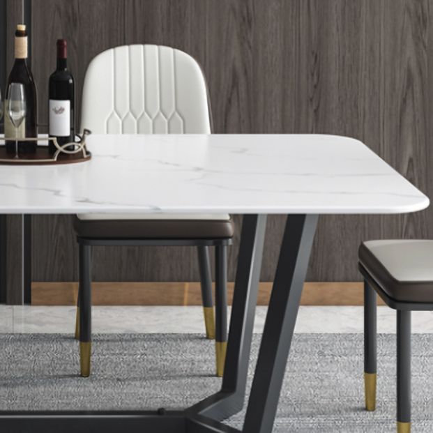 Sintered Stone Top Modern Table for Restaurant Oval Dining Table with Trestle Base