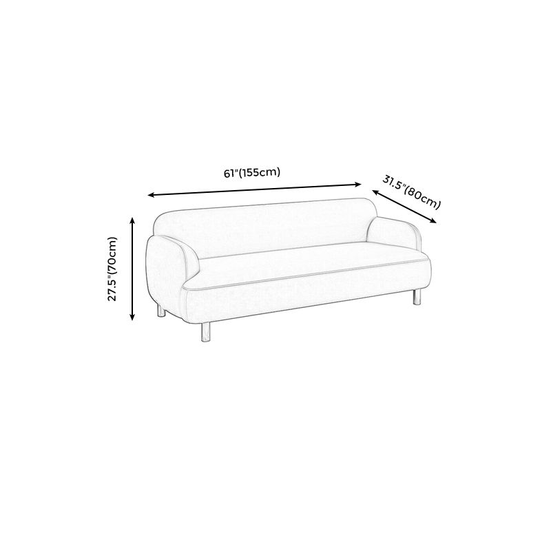 Scandinavian Recessed Arm Sofa Tight Back Settee for Living Room