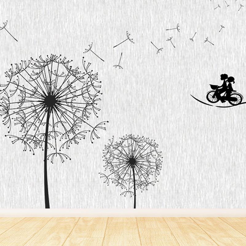 Giant Dandelion Mural Decal Light Color Non-Woven Wall Art for Wall Decor, Made to Measure